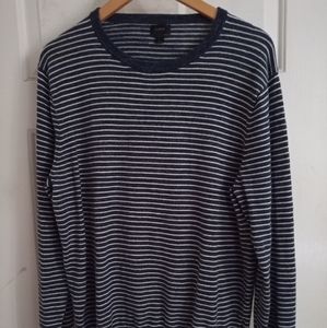 J Crew Cotton Stripe Crewneck Sweater Large